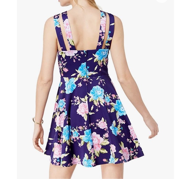 B Darlin Floral Double Strap Fit & Flare Dress Size 7/8 - Picture 3 of 17